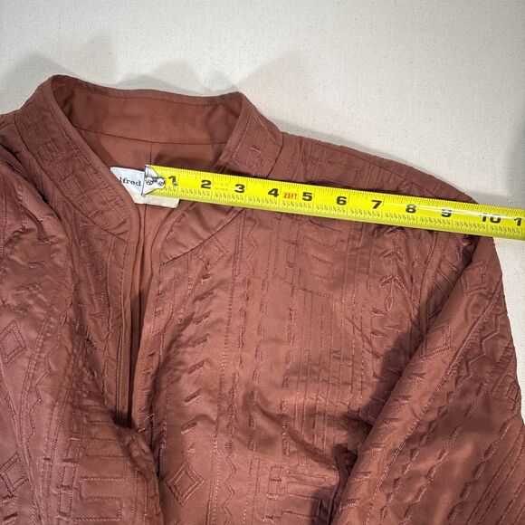 Burnt Orange Embroidered Lined Open Front Jacket Size 18W by Alfred Dunner - Picture 11 of 12